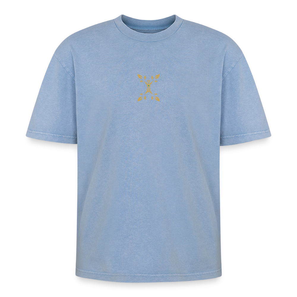 Pravilo- Klaus Oversized Unisex Premium Acid-Washed T-Shirt 2.0 - Blau Acid Wash