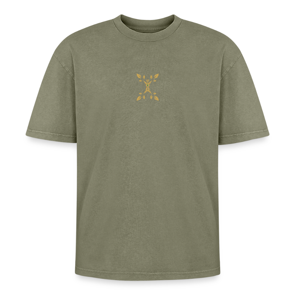 Pravilo- Klaus Oversized Unisex Premium Acid-Washed T-Shirt - Grün Acid Wash