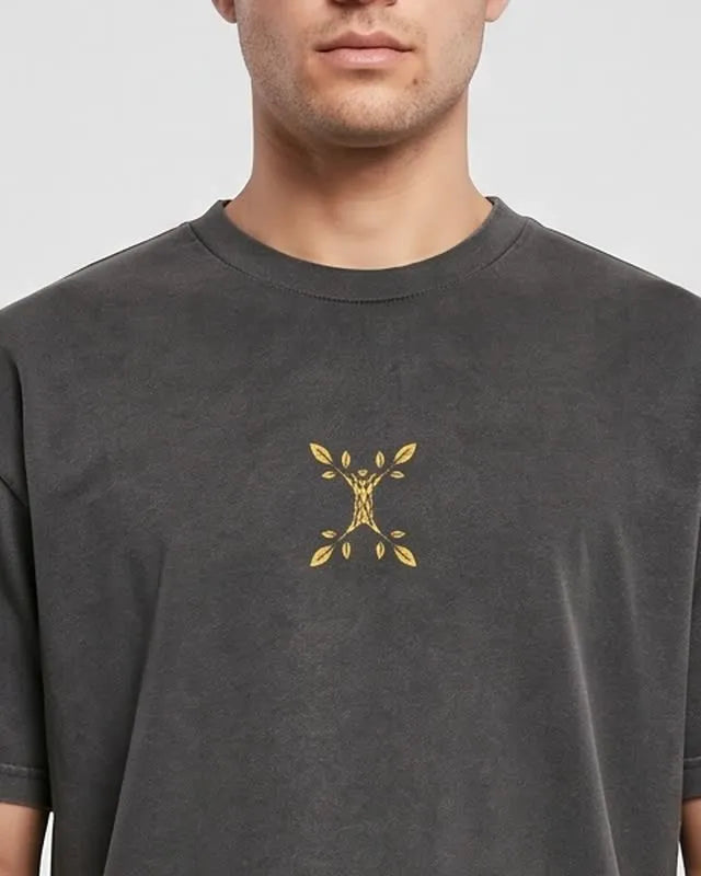 Emblem vorne, Oversized Unisex Premium Acid-Washed T-Shirt