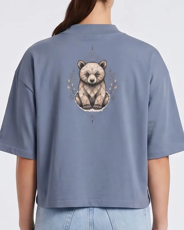 Rückendruck, Boxy Frauen Recyceltes T-Shirt