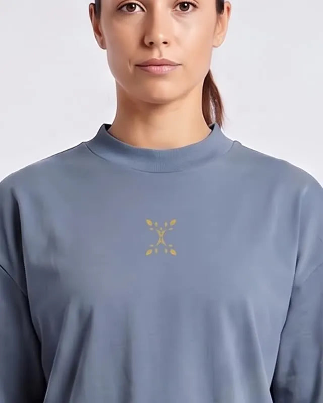 Emblem vorne, Boxy Frauen Recyceltes T-Shirt